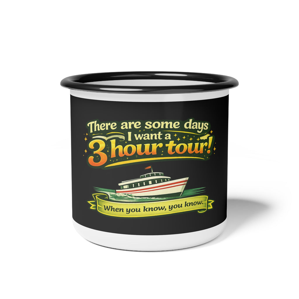 3 Hour Tour Ferry Enamel Camp Cup | Boat Cruise Vacation Mug
