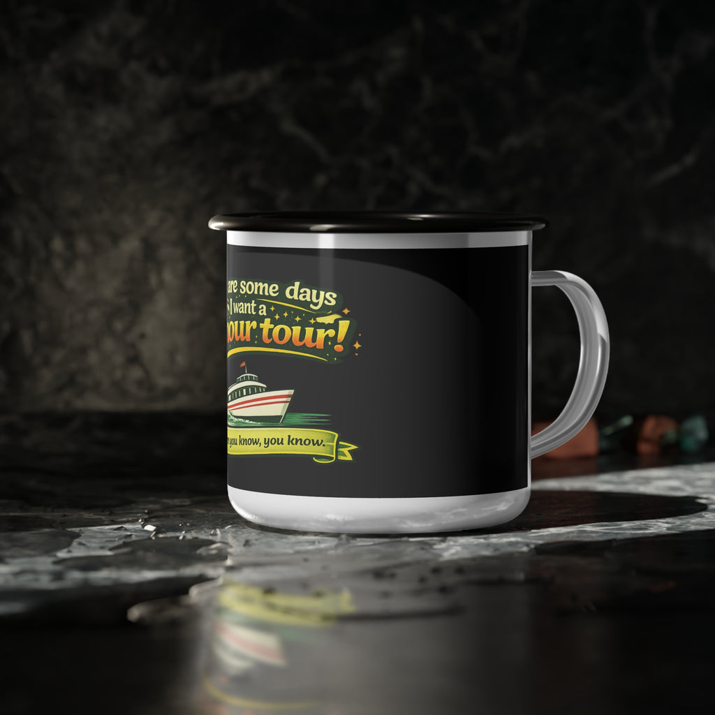 3 Hour Tour Ferry Enamel Camp Cup | Boat Cruise Vacation Mug