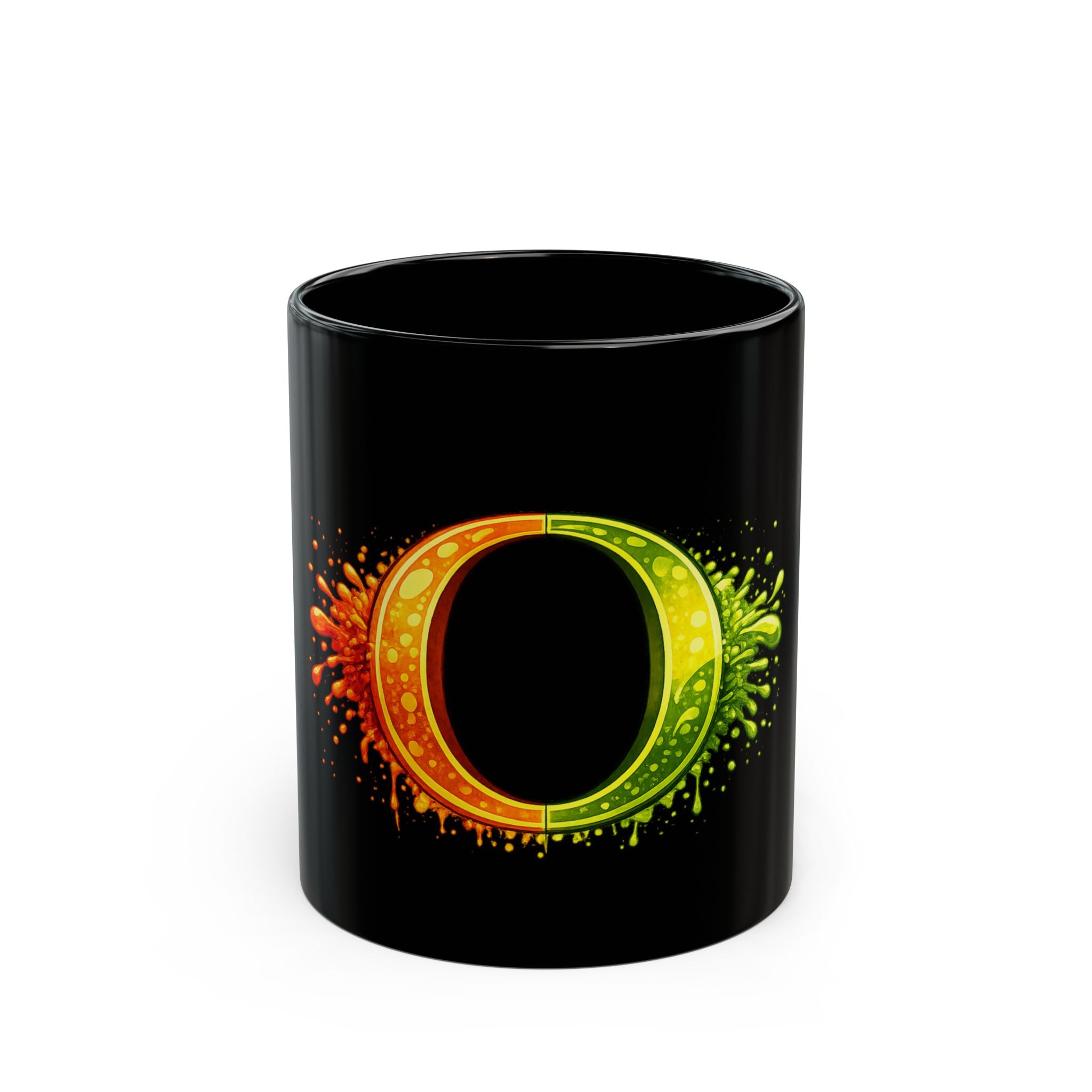 Oregon State/ University of Oregon Letter O Mug |  Oregon State/ University of Oregon Platypus Merch Black Ceramic Coffee Cup