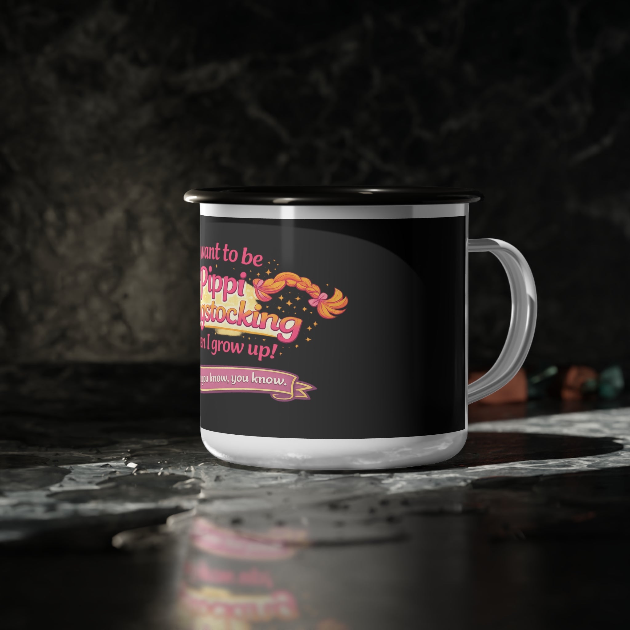 I want to be Pippi Longstocking when I grow up Enamel Camp Cup | Kids Retro Book Cup