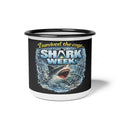 I Survived the Cage Shark Week Enamel Camp Cup | Shark Graphic