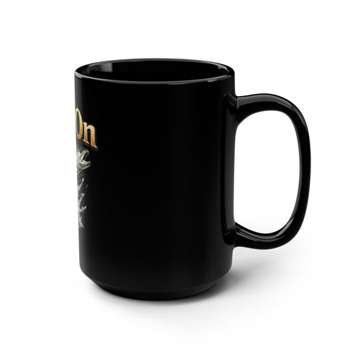 Fish On Mug | Black 15oz Ceramic Coffee Cup